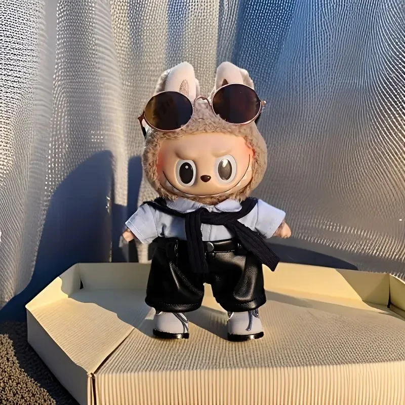 For 17cm Cute Mini Labubu V1 V2 Clothes Hoodie Idol Dolls Jumpsuit Clothing Fans Overalls No Doll Accessories for Korea Kpop Exo