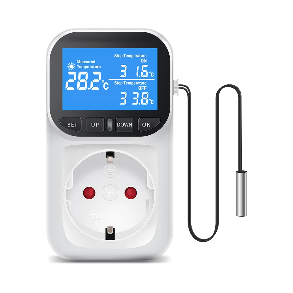 Prise de Thermostat automatique prise ue régulateur de température numérique minuterie interrupteur 