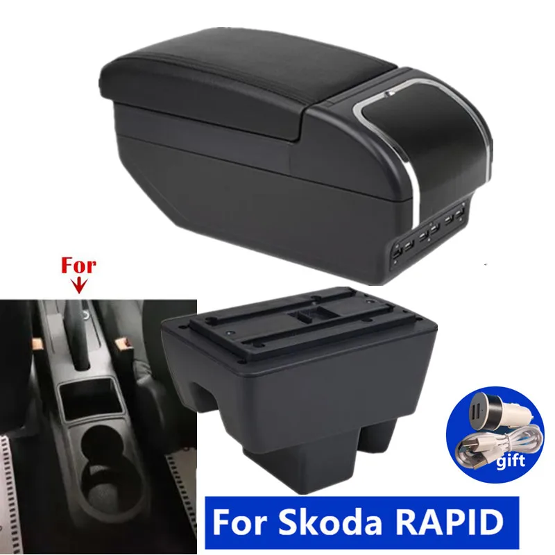 

For Skoda RAPID Car Armrest Box Volkswagen New Polo Center Storage box Interior Dedicated Retrofit Accessories