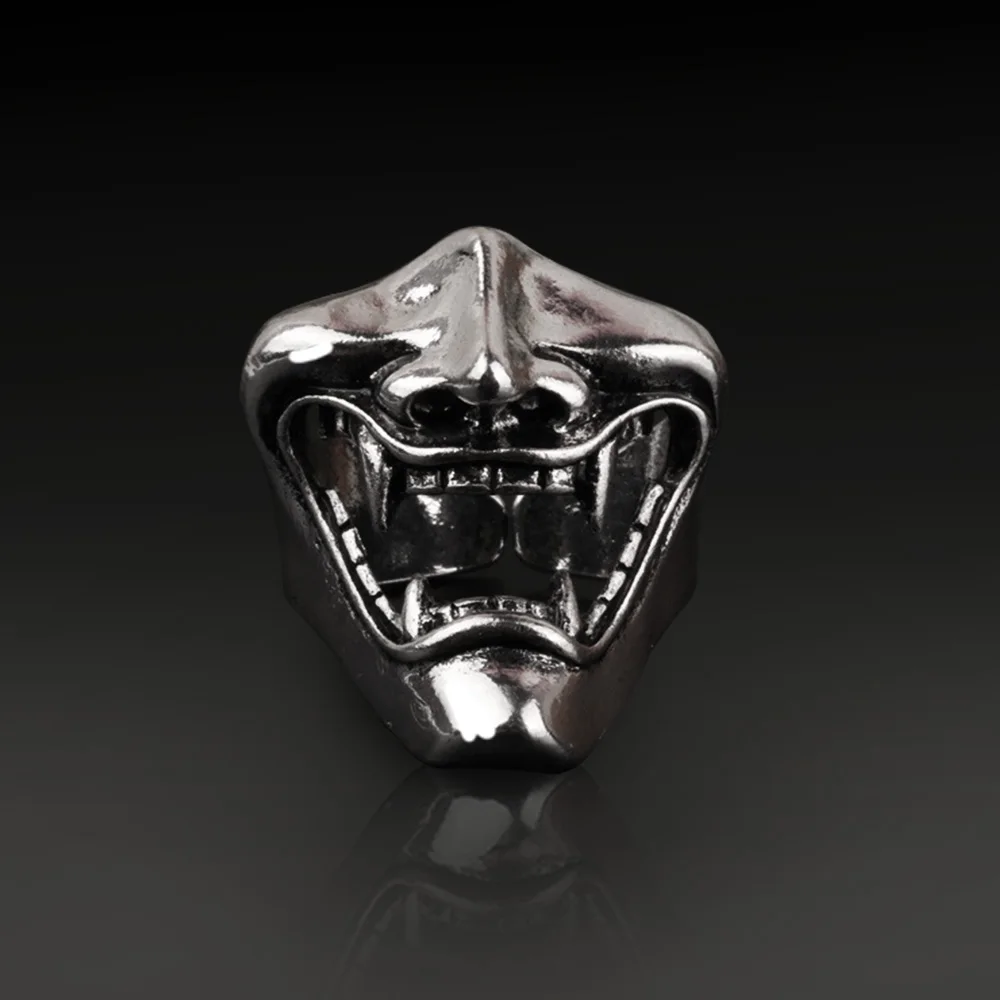 2024 New Punk Skull Hannya Mask Ring For Man Woman Vintage Hip Hop Grunge Gothic Skeleton Open Jewelry Accessories Dropshipping