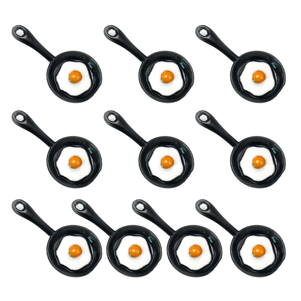 10Pcs Alloy Frying Pan Pendants Charms Jewelry Making Supplies Accessory Components Necklace Earrings Bracelet Set Black Charm