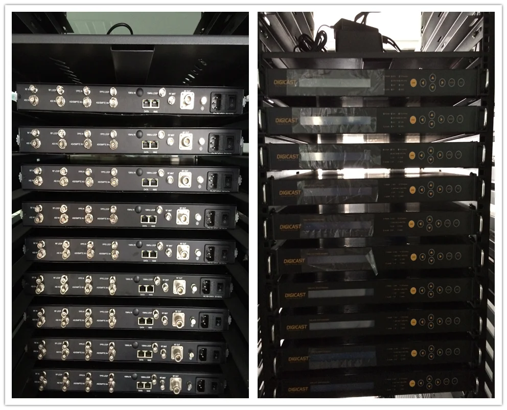 Modulador UHF VHF ASI DVB-T2/T Digital AV Modulador Equipamento de transmissão de TV