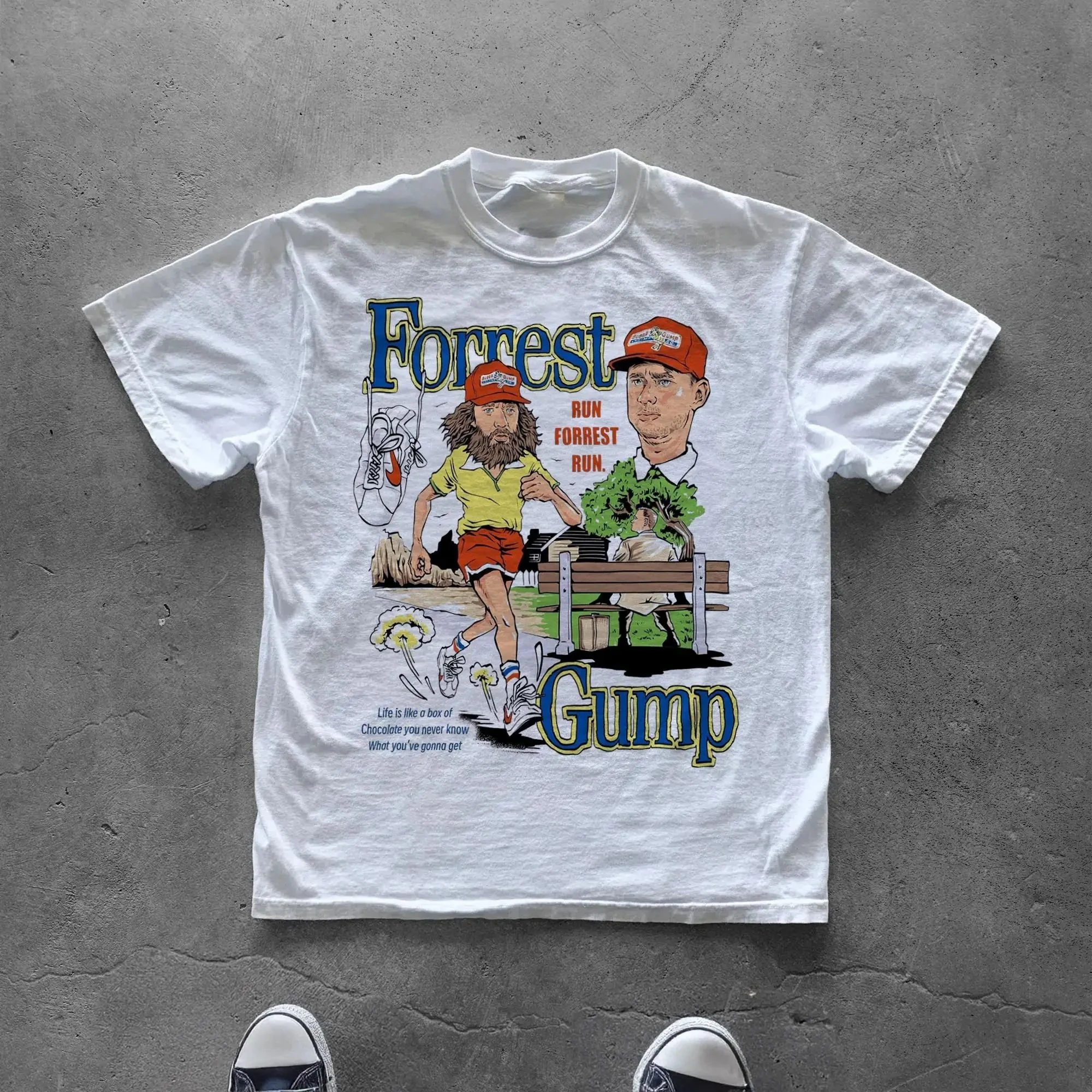 2026 Men Women 90s Nostalgia Runner Figure Graphic T‑shirt Unisex Vintage Distressed Cartoon Art Casual Cotton Daily Top