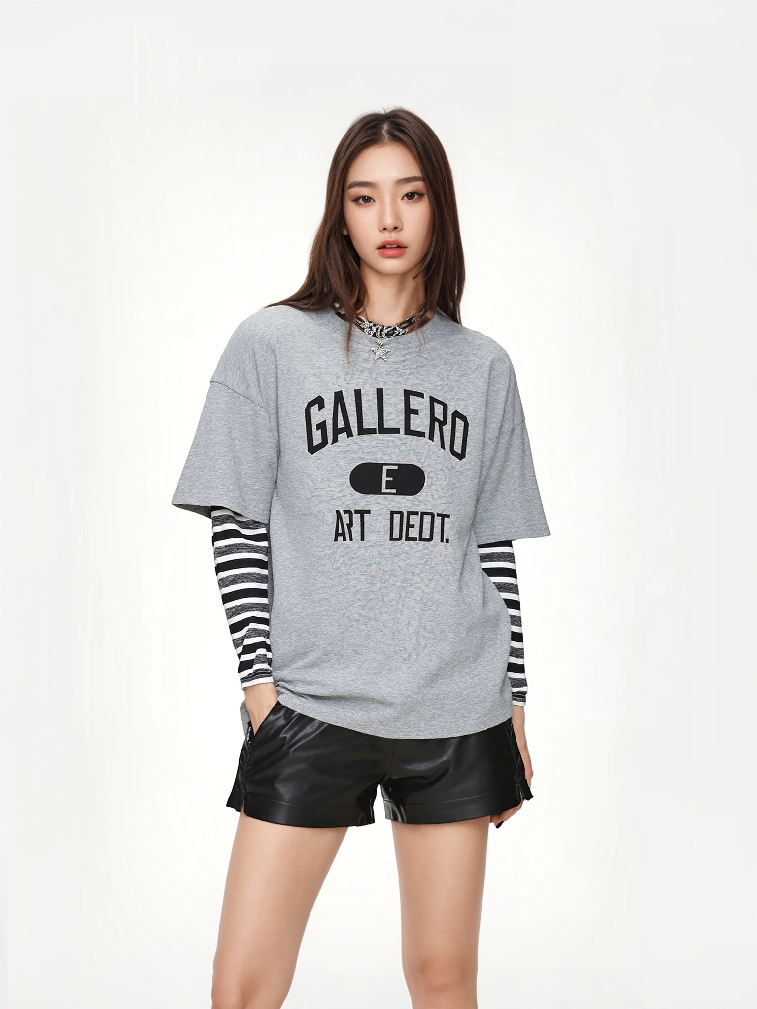 

ay Letter Print Casual Sle T-irt Women's Loose Fit Top Creative Pattern Cotton Long Sve round Ne Regular Length