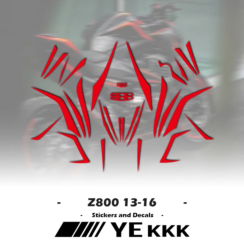 Stiker mobil penuh untuk Kawasaki Z800 13-16 2013 2014 2015 2016 motor Fairing Shell Line stiker Decal