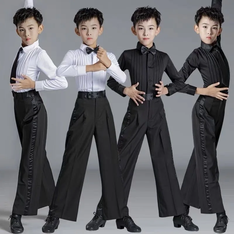 

Boys Children Latin Dance Dress Boys Practice Clothes Summer Latin Competition Performance Costumes Shirt Pants Suit