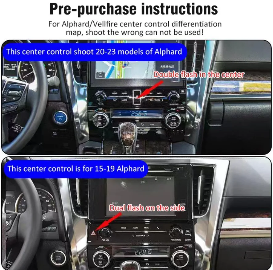 Car Phone Holder For Toyota Alphard 2015 - 2023 ANH30 Styling Bracket GPS Stand Rotatable Support Mobile Accessories