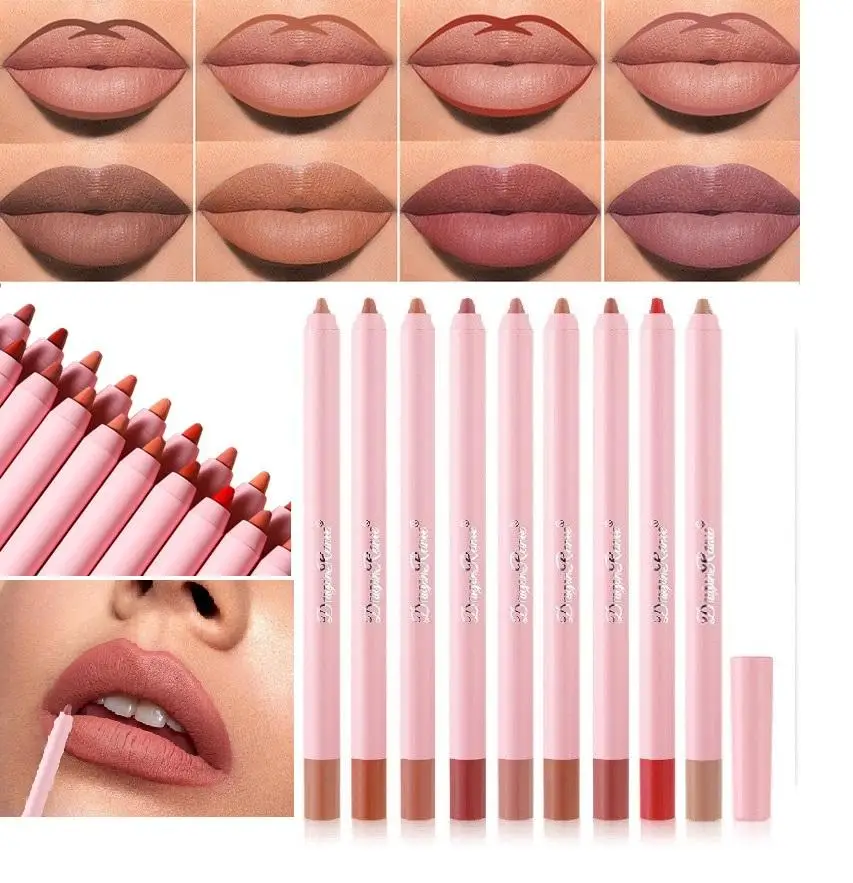 14-farbiger nackter, matter Lippenstiftstift, langlebiger, wasserfester Lippenstift, hochpigmentierter Lipliner, Lippen-Make-up-Werkzeug