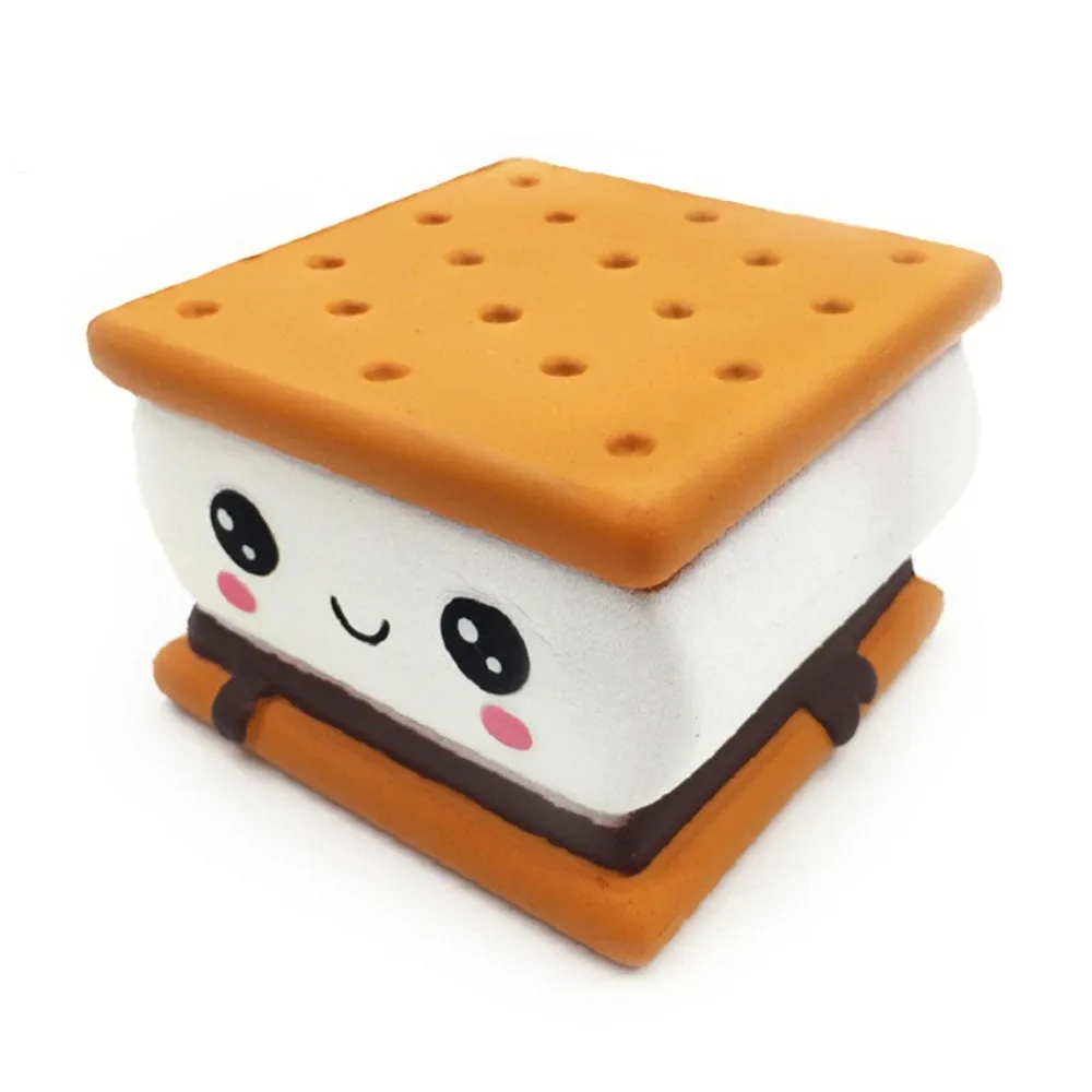 New Jumbo Expression Squeeze Fidget Chocolate Cake PU Squeeze Pizza Waffle Popcorn Hamburger Stress Relief for Boys Girls