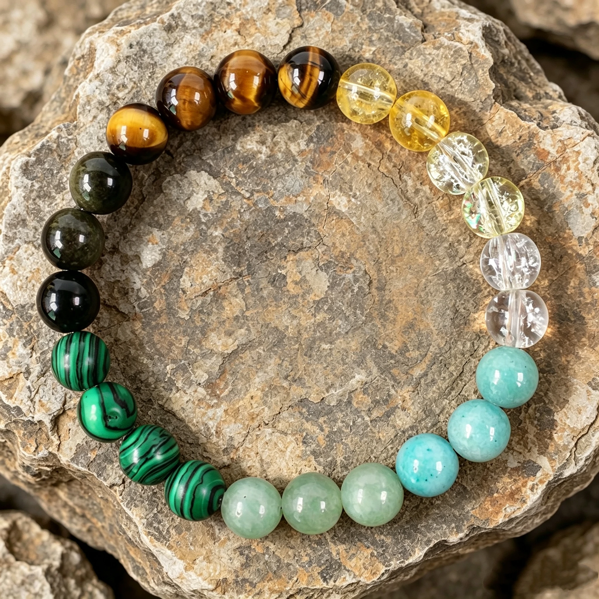 8mm Natural Stone Bracelet Women Men Attract Good Luck Money Health Green Malachite Tiger Eye Beads Bangles Dad Gifts from Son