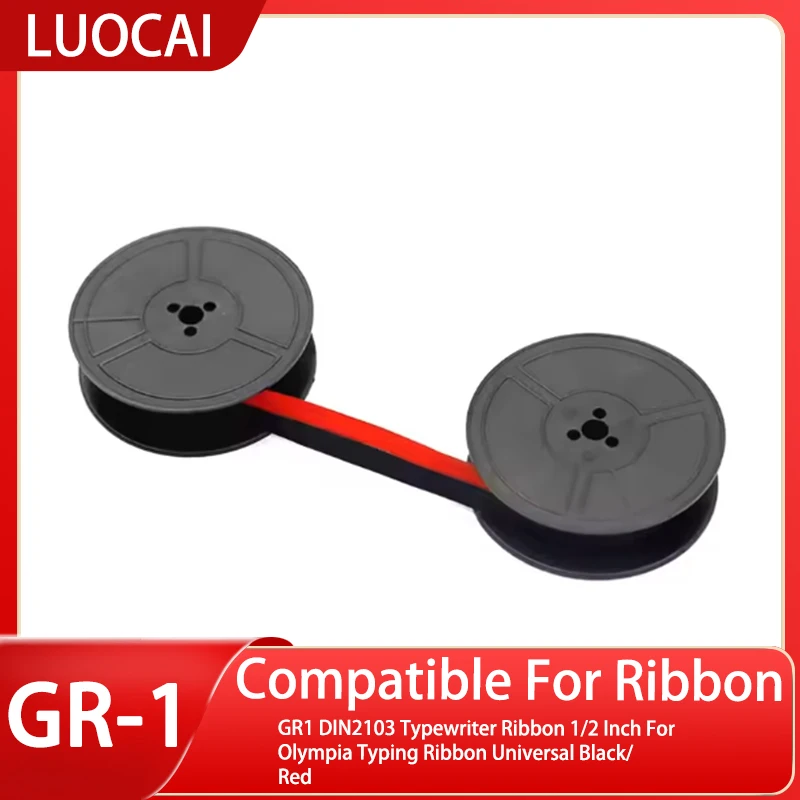 LUOCAI Compatible GR1 Typewriter Ribbon Twin Spool Typewriter Ribbon Replacement for Most Typing Ribbon (Black&Red)