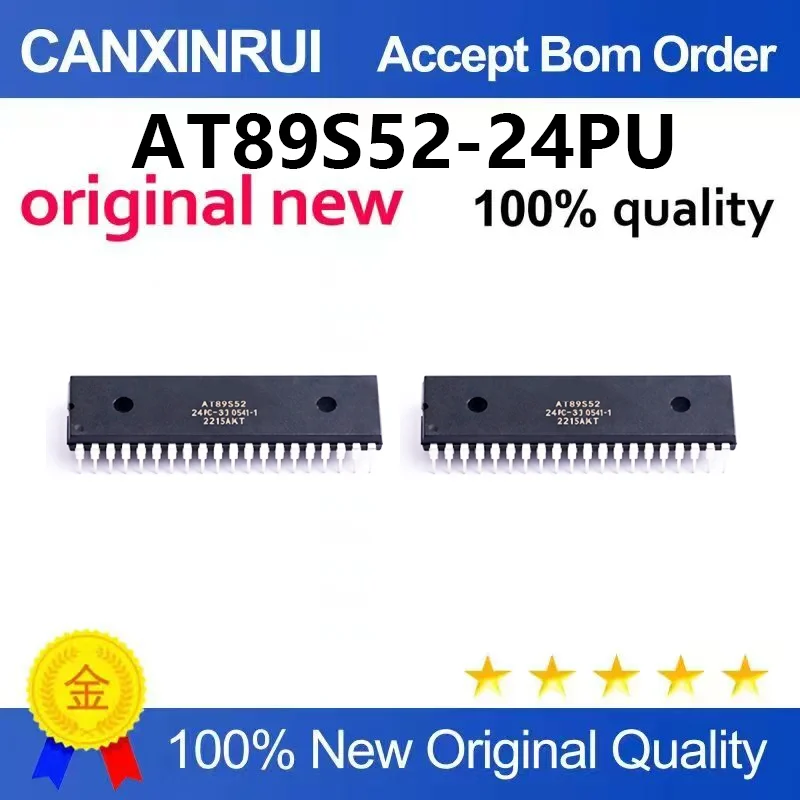 （5pcs-10pcs）Brand new original direct insertion AT89S52-24PU 8-bit flash microcontroller DIP-40