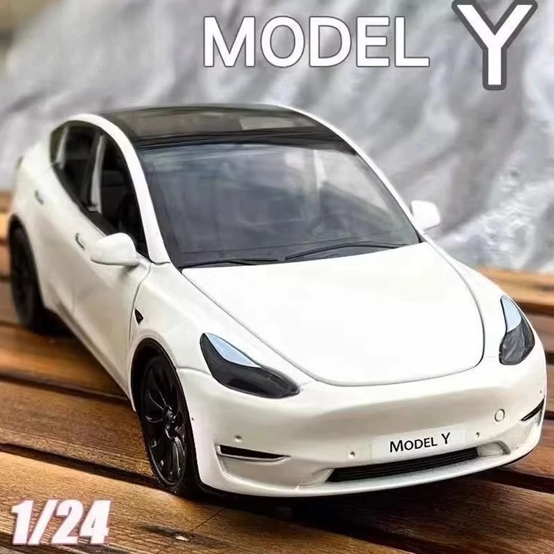 

1:24 модель Y SUV, высокая имитация сплава, модель автомобиля, литая под давлением металлическая игрушка, звук и свет, детские коллекционные подарки