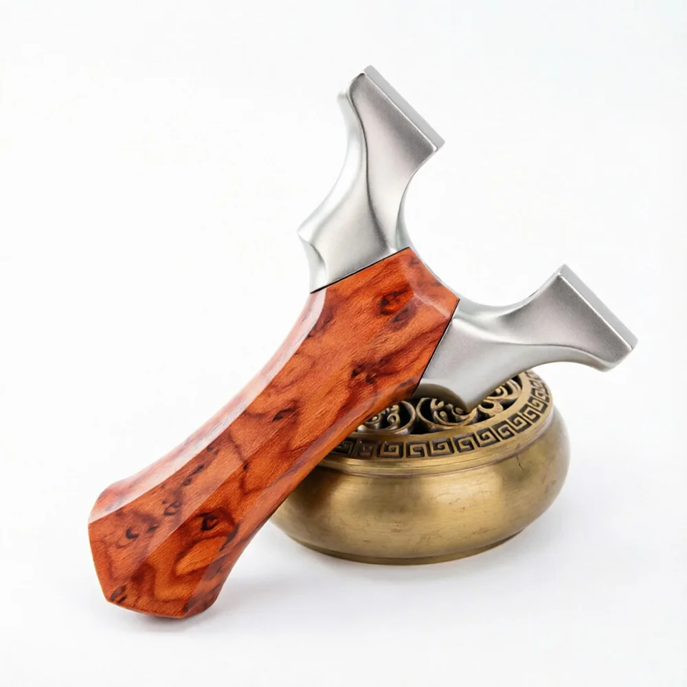 Stainless Steel & Aluminum Alloy Y-Shaped Slingshot with Serrated Top Clamp, 2 Color for Outdoor Practice
