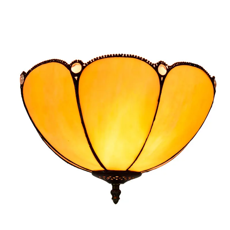 

Simple Mediterranean stained glass dining room bedroom aisle corridor glazed ceiling lamp