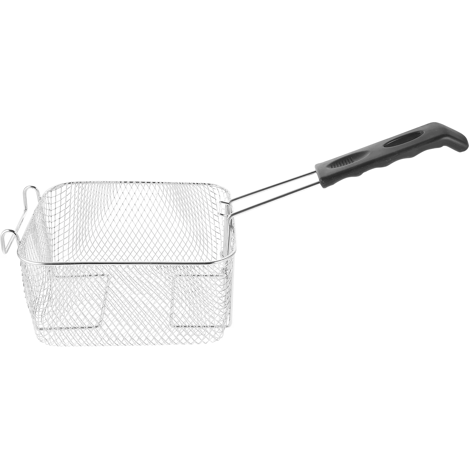 

Stainless Steel Deep Fry Basket Wire Mesh Strainer with Long Handle Frying Cooking Tool Food Presentation Tableware (Silver)