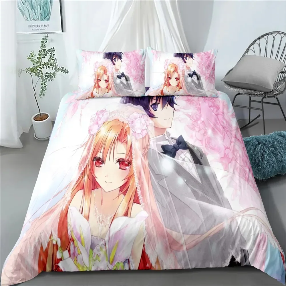 

New Anime Sword Art Online 3D Bed Linen Duvet Covers Home Textile Kids Comforter Bedding Sets Bed Set Home Decor With Pillowcase