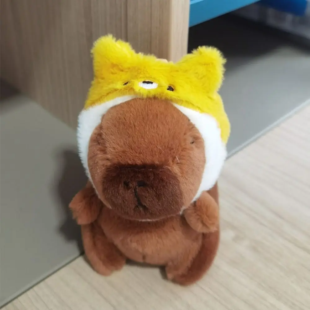 Multicolor simpatico giocattolo peluche capibara portachiavi simulazione ciondolo capibara Fluffty animale copricapo bambola capibara accessori morbidi