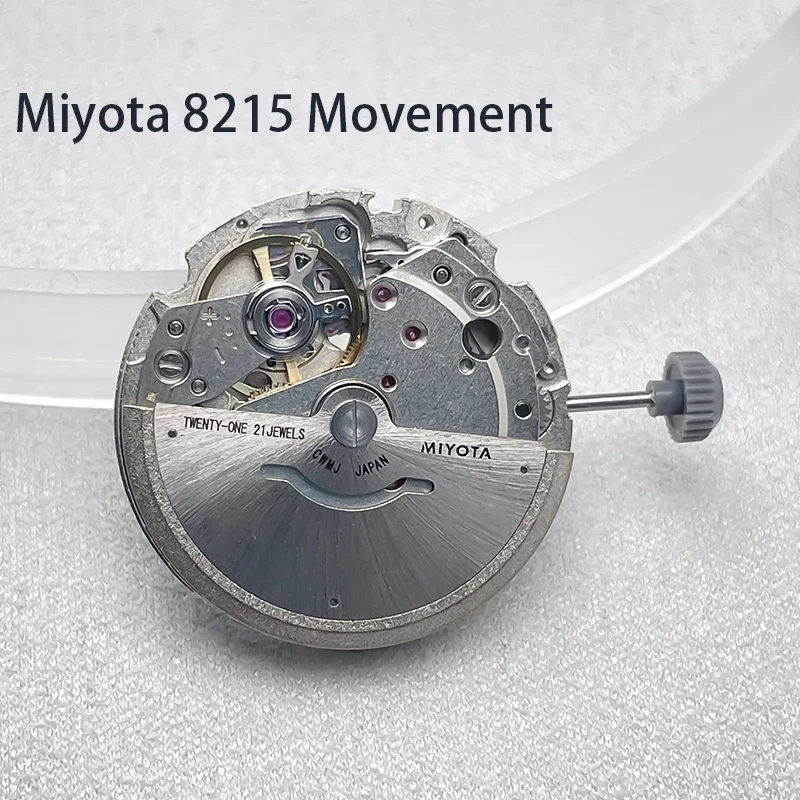 Japan Miyota 8215 Automatic Movement 21 Jewels White Wheel Stem Fitted Replacement Caliber Non-Hacking Self-Wind Repair Part