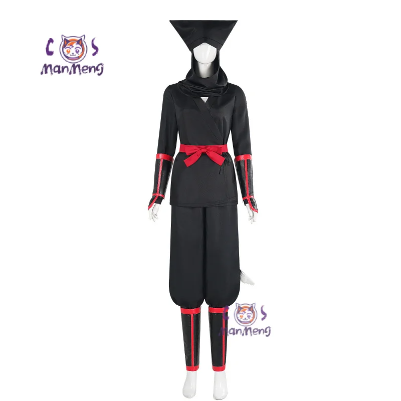 Anime Delicious in Dungeon Cosplay Izutsumi Costume Mask, tail, leg guards, wrist guards, dark one-piece suit Halloween uniform