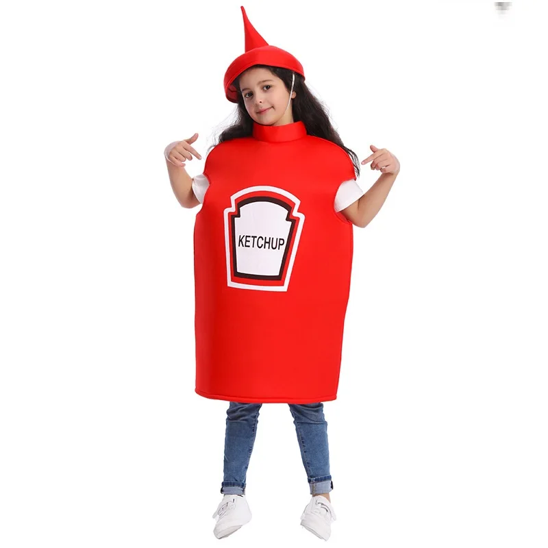 Déguisement de Barrage Alimentaire pour Enfant, Costume de Cosplay, Halloween, ix, Spectacle sur Scène, Moutarde, Ketchup, Amusant