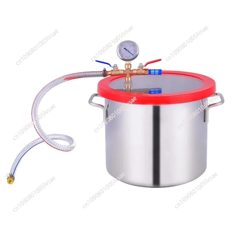 

5 галлонов, 20 л, вакуумная камера для дегазации из нержавеющей стали, вакуумная пеногасительная бочка для силиконовой смолы, клей AB, 25x25 см, акриловая крышка