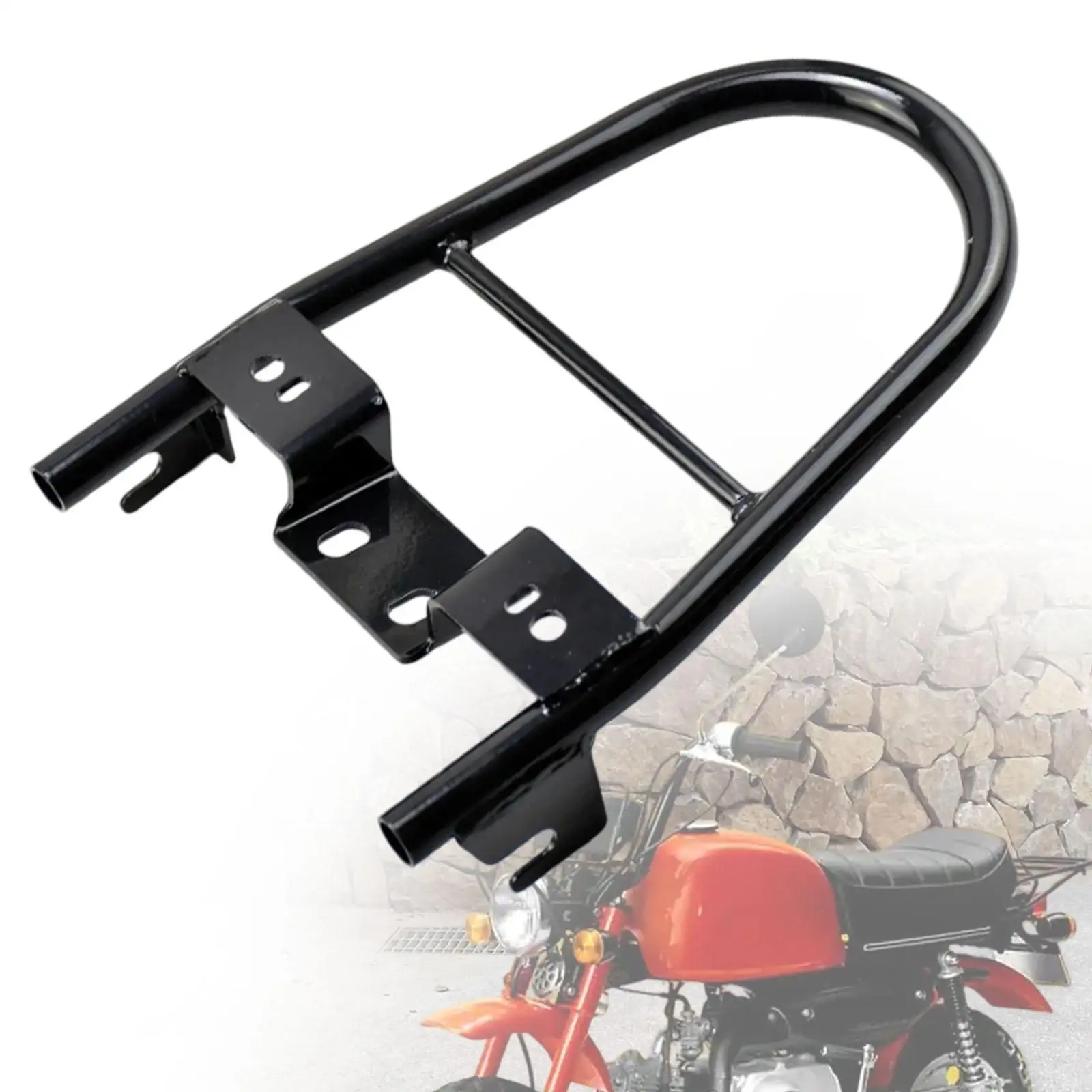 

Motorcycle Black Rear Tail Rack Luggage Carrier Sturdy Metal for Honda Monkey Baja Z50 Z50R Compact Adventure Travel