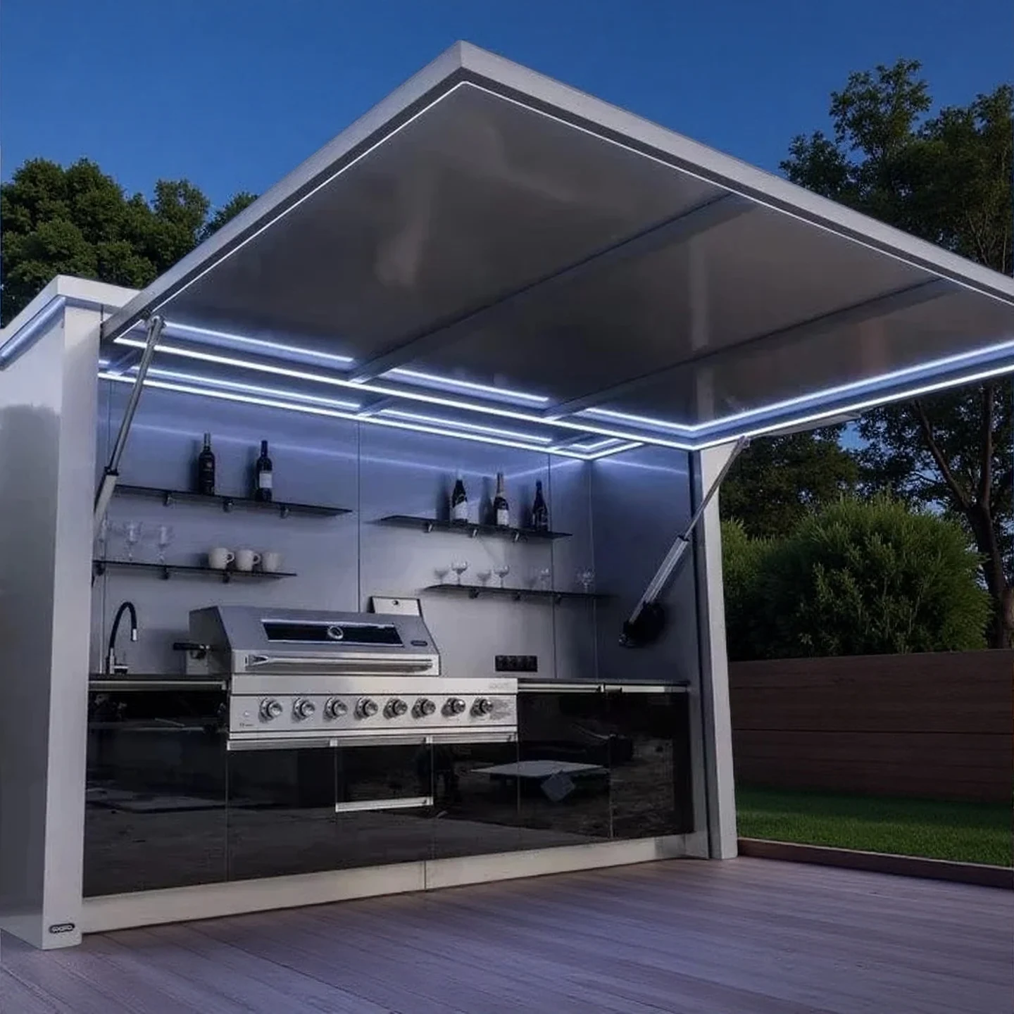 

Модульный блок для кухни для кемпинга на открытом воздухе с грилем и раковиной, портативный для автофургона и задней двери