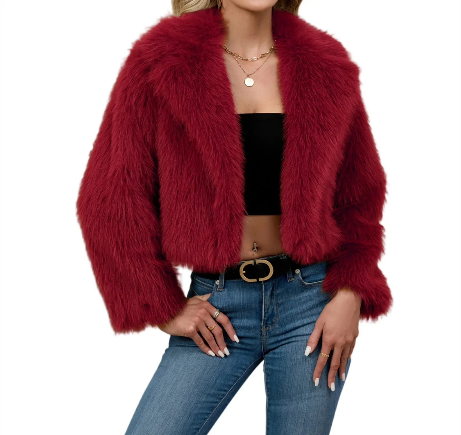 

Женская теплая куртка из искусственного меха в стиле ретро с утепленными лацканами и длинными рукавами на скрытых пуговицах, повседневное свободное мягкое зимнее шикарное пальто