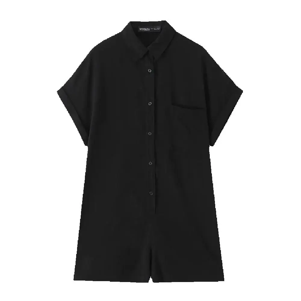 

Летний новый продукт в европейском и американском стиле, женский универсальный висячий комбинезон с карманами и короткими рукавами