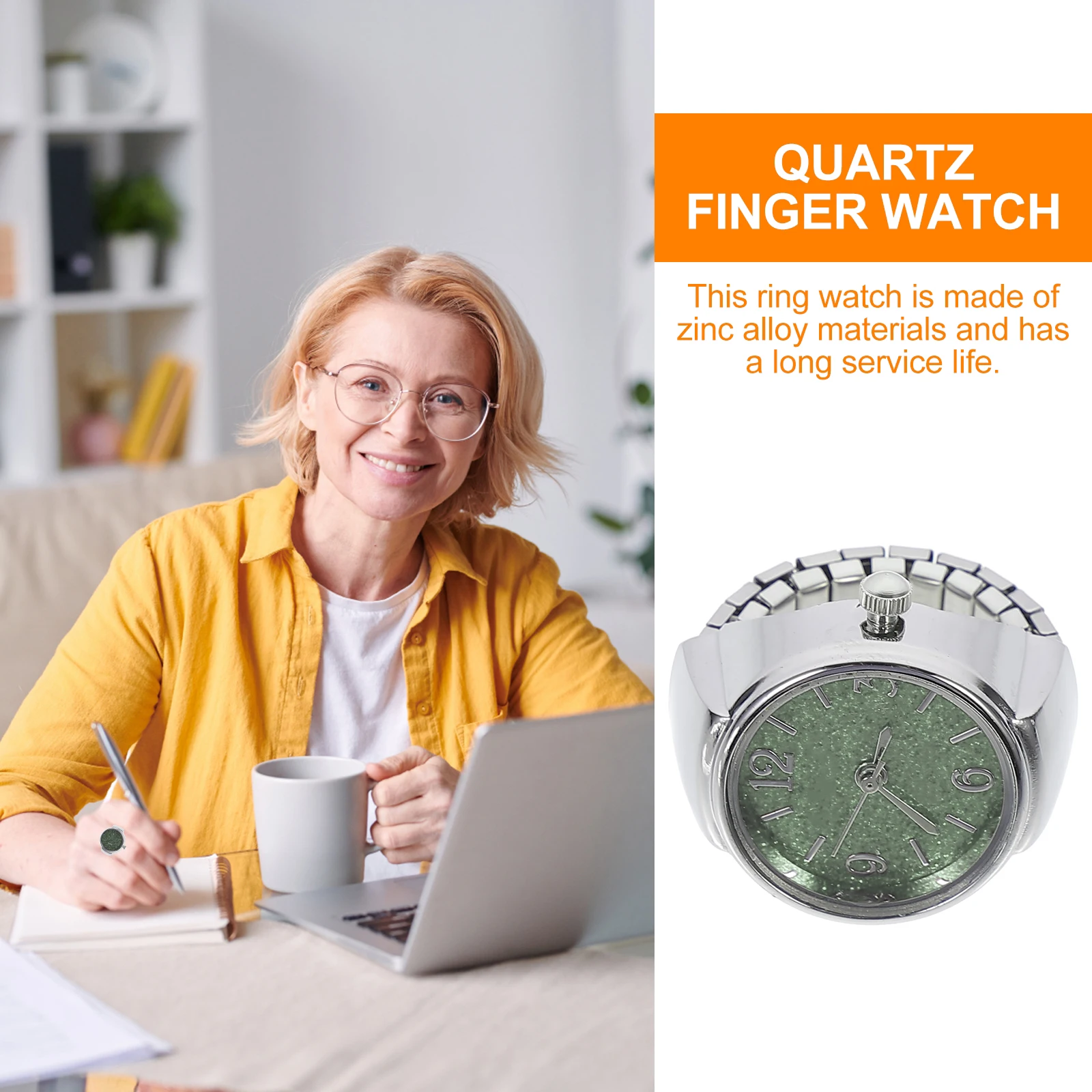 Quartz Finger Ring Watch Zinc Alloy Casual Numerals Suitable for Men Women Gift Quartz Finger Watch