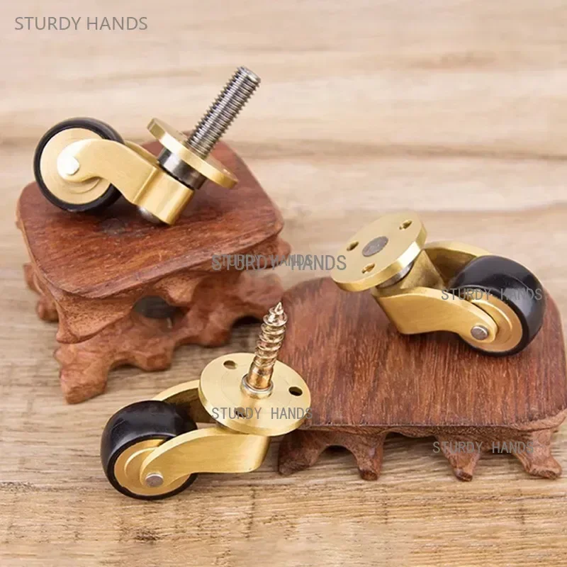 2pcs High Quality Brass Furniture Casters /universal Wheel Piano Castor Metal Sofa Foot Roller Office Furniture Hardware