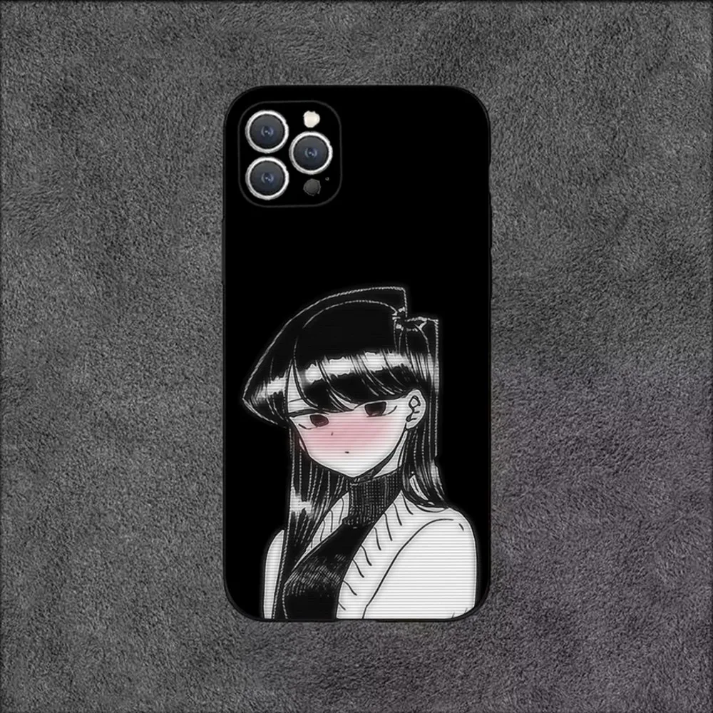 K-Komi Shouko  Phone Case For iPhone 16,15,14,13,12,11,Plus,Pro Max,XS,X,XR,SE,Mini,8,7 Soft Silicone Black Cover