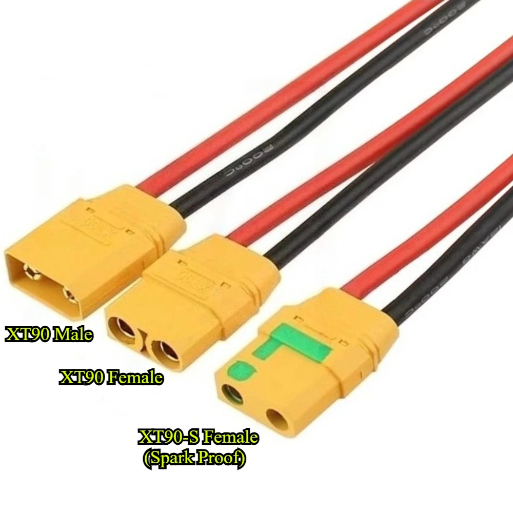 

XT90 XT90S Male Female Plug Battery Connector with 12AWG Silicone Wire 10cm/15/20/30/50cm for RC Airplane Lipo Battery Drone Car