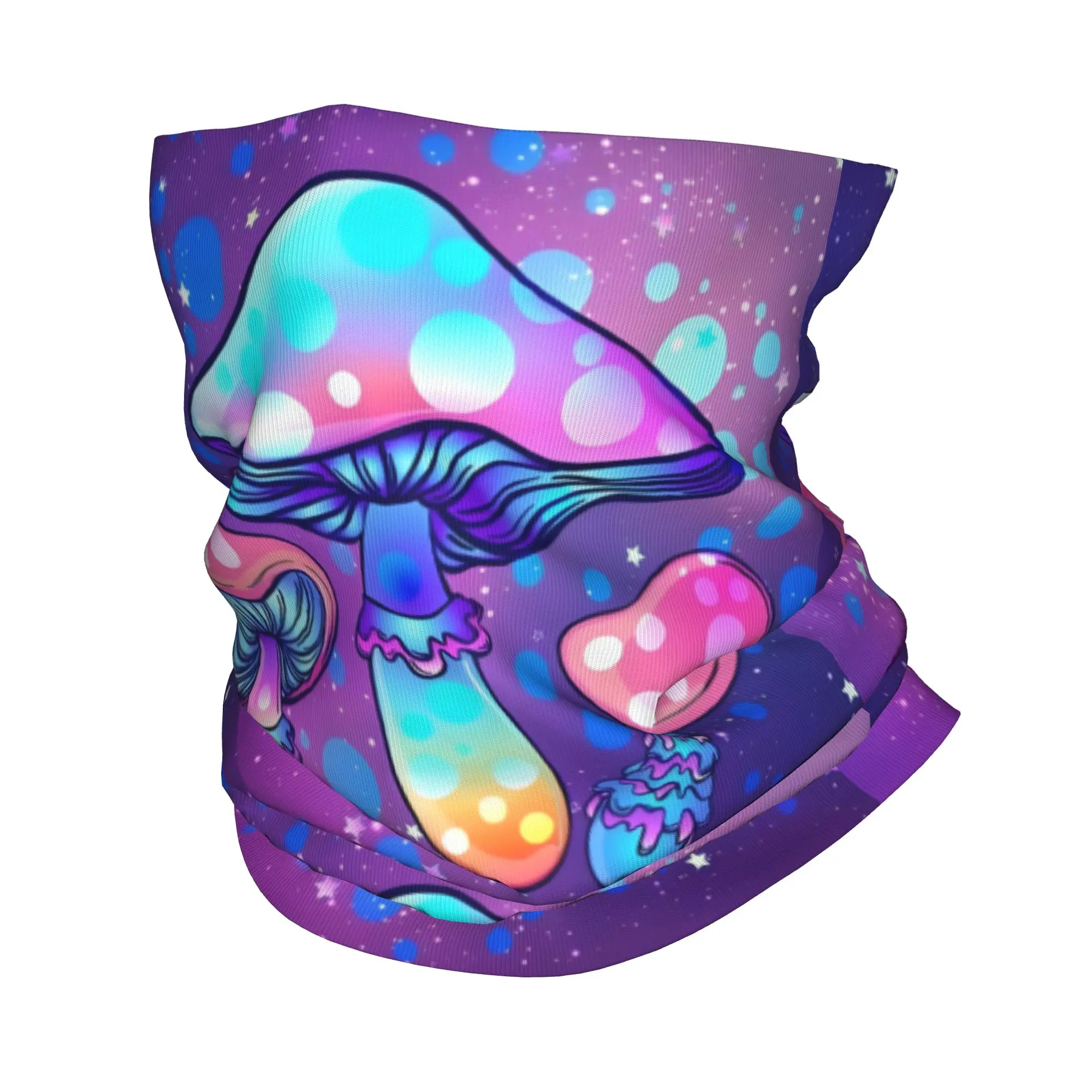 

Волшебная бандана с грибами, зимняя теплая повязка на шею, мужской ветрозащитный шарф для лица, шарф для лыж, психоделический неоновый узор, повязка на голову с мультяшными гетрами