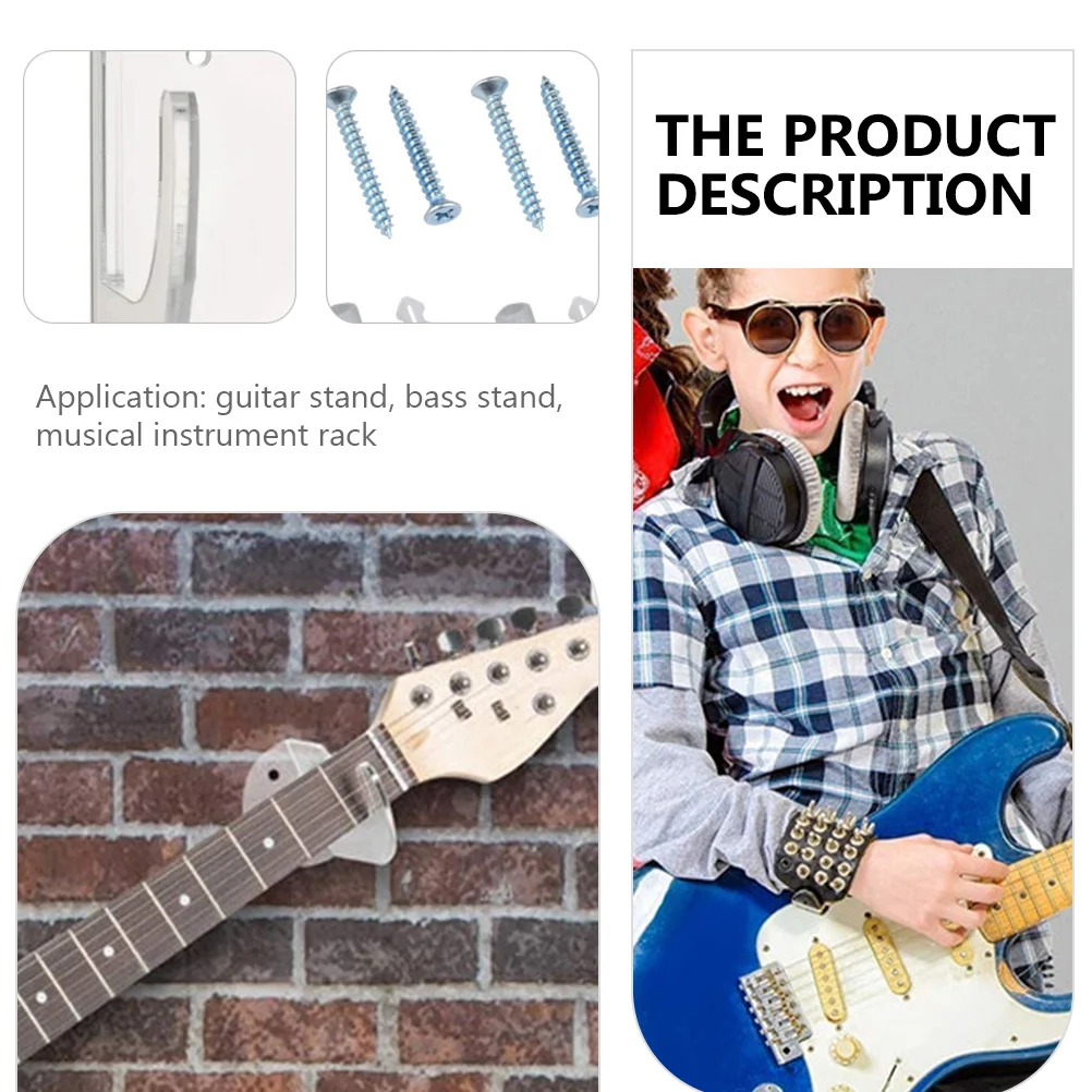 

1 set Hanger Holder Wall Mount Guitar Acrylic Holder Display Rack for Guitar Bass Storage Stand Hook Classic Chic Elegant