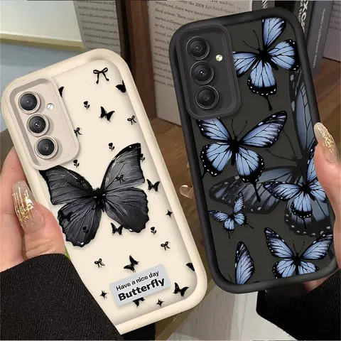 Retro Butterfly Phone Case For Samsung Galaxy A54 A05 A05S A34 A24 A14 A53 A33 A23 A13 A52 A52S A32 A22 A12 A71 A51 A31 A50 Etui