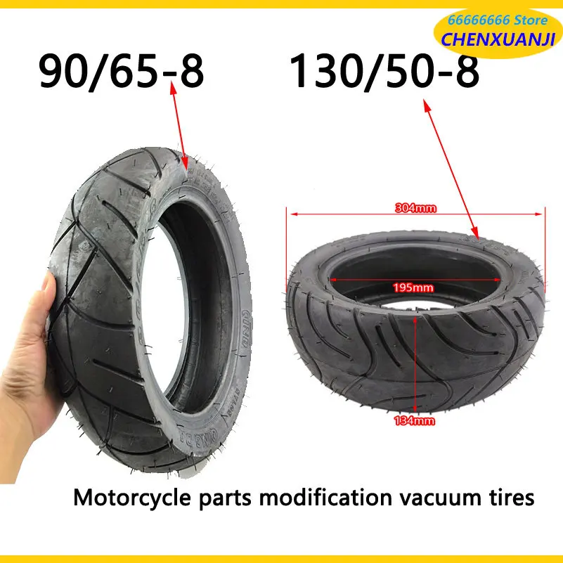 

Motorcycle parts 90/65-8 front wheel and 130/50-8 rear wheel Tubeless Tyres Electric Scooter vacuum Tires