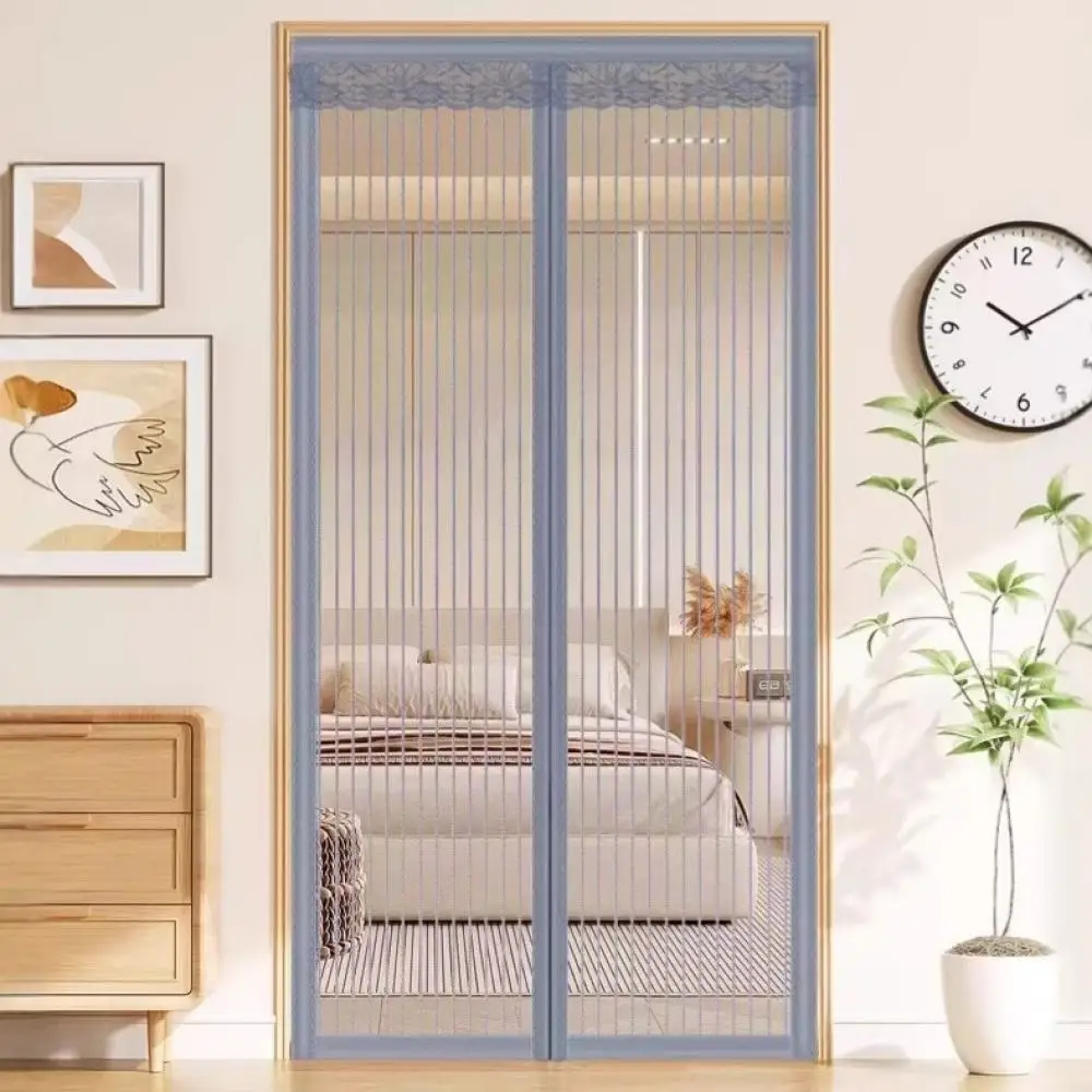 Magnetic Fly Screen Door Curtain Heavy Duty Mesh Netting Effective Shield For Home Bedroom Balcony Easy Drill Free Fix