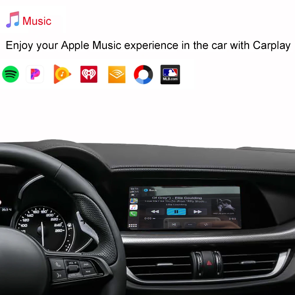 Plug-and-Play Wireless CarPlay Android Auto Mirror Link Radio für Apple Alfa Romeo Stelvio Giulia/Giulietta Radar Detector