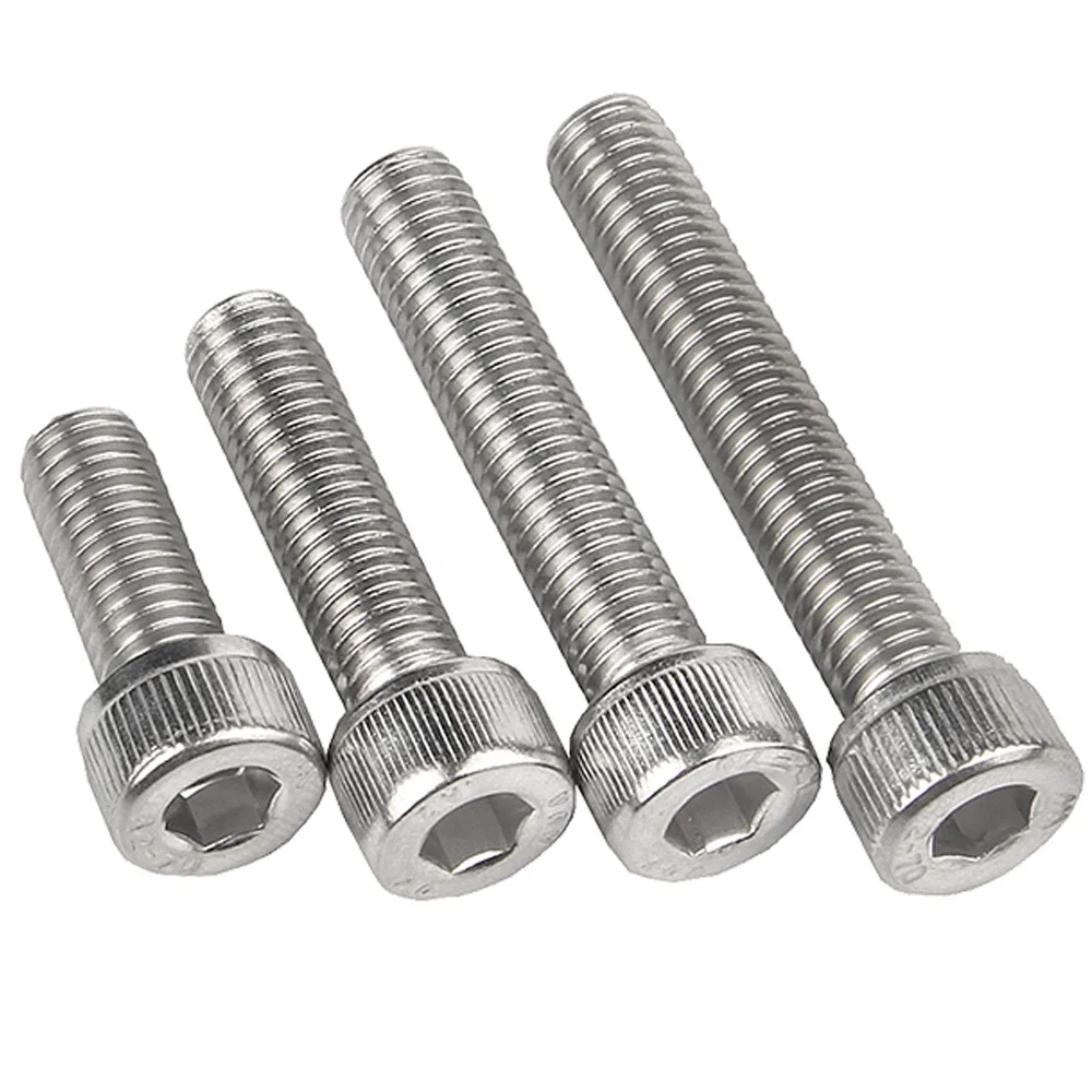 10pcs M1.4 M1.6 M2 M2.5 M3 M4 M5 M6 M8 M10 M12 M14 M16 A2-70 DIN912 Stainless Steel 304 Hex Socket Cap Head Screw