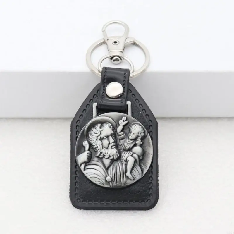 97QD Catholic Pingents Decorações religiosas para chaveiros carro DIY Mochilas decors