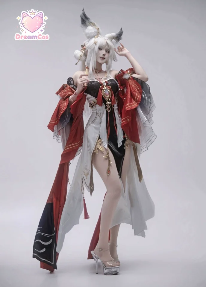 Wuthering Waves Hsin Cosplay Costume, Moon Fox Mengzhou Lord of Years Women Full Set,  Outfit for Comic Con Halloween DreamCos