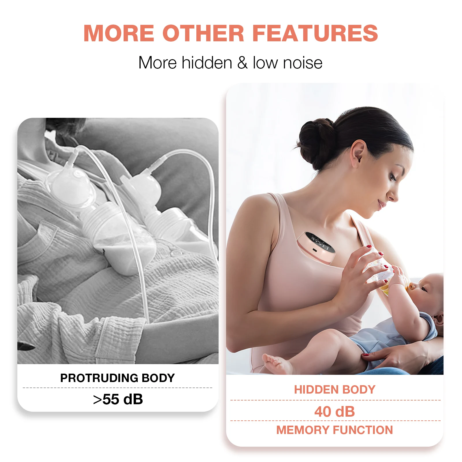 

Electric Breast Pump 1 Pink Automatic Milk Pumping Handheld for Breastfeeding Small Wearable Effective Low Noise Easy Wash No