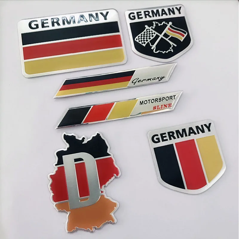 Metal Stickers Germany National Flag Motorsport For Car Motorbike Fridge Latop Universally Decoration