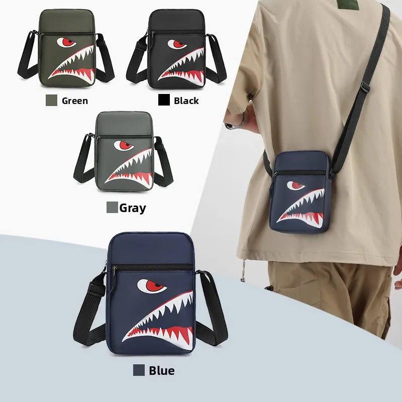 

Men's Women's Shark Crossbody Bag - Mini Phone Pouch, Adjustable Strap, Oxford Cloth, Outdoor Travel Bag, Fashion Casual
