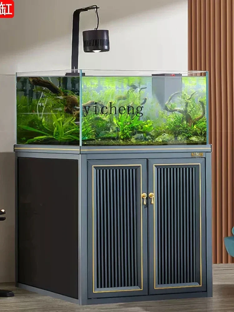 

Fish Tank Square VAT Aquarium Square Aquarium Bottom Filter Living Room Floor Landscape Fish Tank