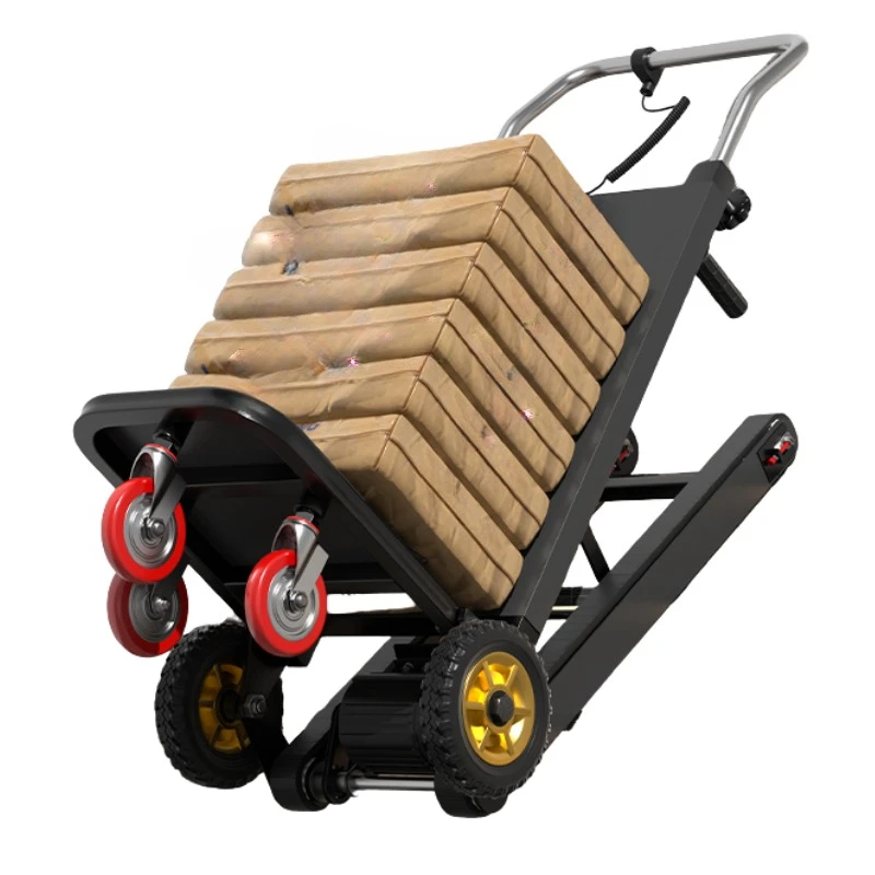 

Professional electric stair climbing crawler four-wheel trolley new portable 300kg lift industrial shopping tool