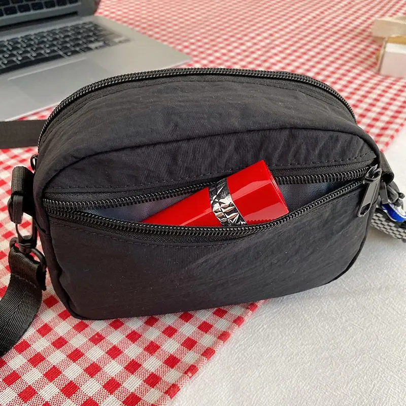 

aron Color Nylon Small Square Bag Waterproof Lightweight Casual Single oulder Slant Cross Mobile Phone Bag for Women