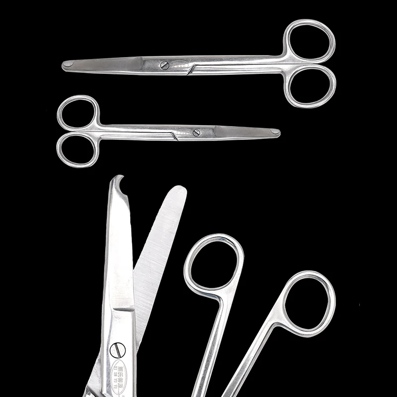 1pc Remove Suture Scissors Medical Trimming Crescent Notch Scissors Straight Head Curved Head Scissor Stainless Steel Instrument